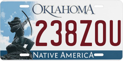 OK license plate 238ZOU