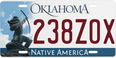 OK license plate 238ZOX