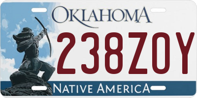 OK license plate 238ZOY