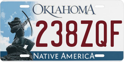 OK license plate 238ZQF