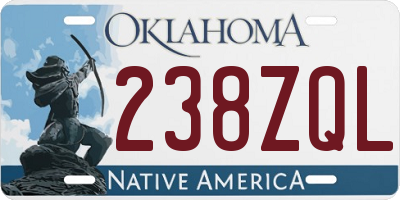OK license plate 238ZQL