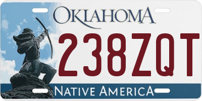 OK license plate 238ZQT