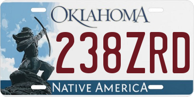 OK license plate 238ZRD