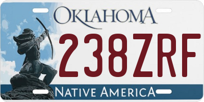 OK license plate 238ZRF