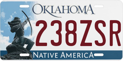 OK license plate 238ZSR