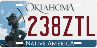 OK license plate 238ZTL
