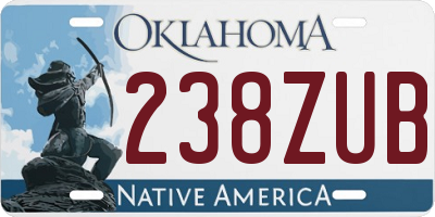 OK license plate 238ZUB