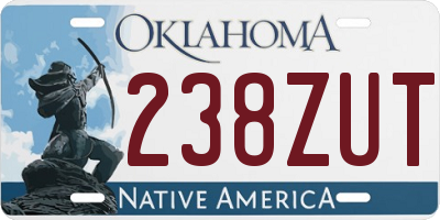 OK license plate 238ZUT