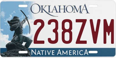 OK license plate 238ZVM