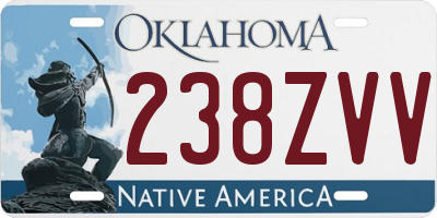 OK license plate 238ZVV