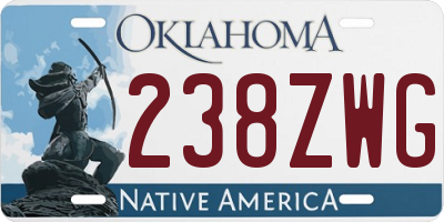 OK license plate 238ZWG