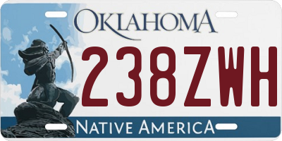 OK license plate 238ZWH