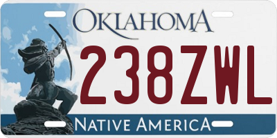 OK license plate 238ZWL