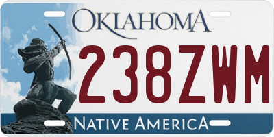 OK license plate 238ZWM