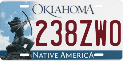 OK license plate 238ZWO