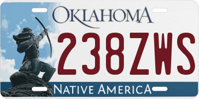 OK license plate 238ZWS