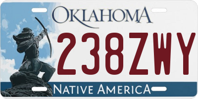 OK license plate 238ZWY