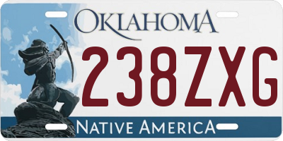 OK license plate 238ZXG