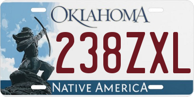 OK license plate 238ZXL