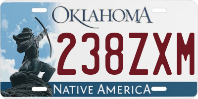 OK license plate 238ZXM