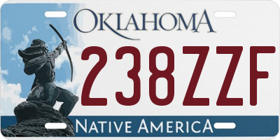 OK license plate 238ZZF