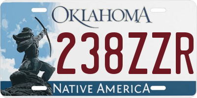 OK license plate 238ZZR