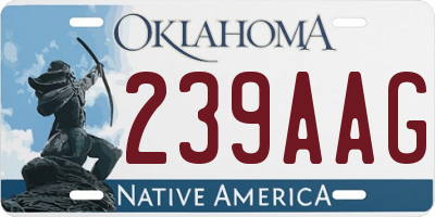 OK license plate 239AAG