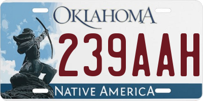 OK license plate 239AAH