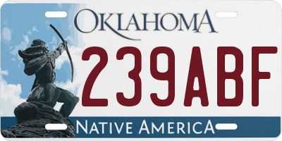 OK license plate 239ABF