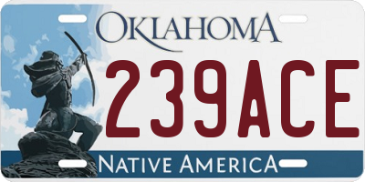 OK license plate 239ACE