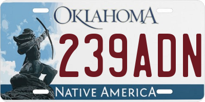 OK license plate 239ADN