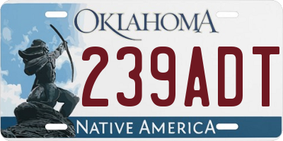 OK license plate 239ADT