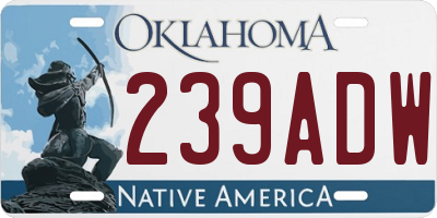 OK license plate 239ADW