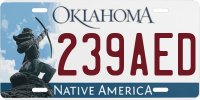 OK license plate 239AED