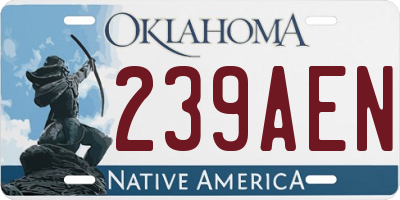OK license plate 239AEN