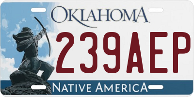 OK license plate 239AEP