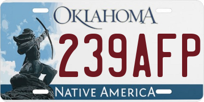OK license plate 239AFP