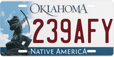 OK license plate 239AFY