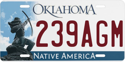 OK license plate 239AGM