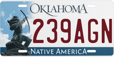 OK license plate 239AGN
