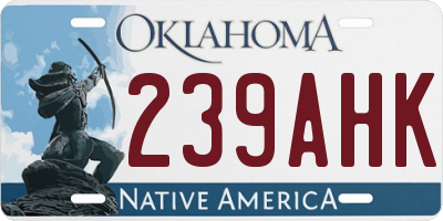 OK license plate 239AHK