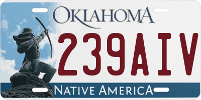 OK license plate 239AIV