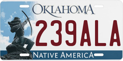 OK license plate 239ALA
