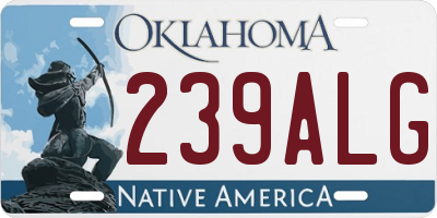 OK license plate 239ALG