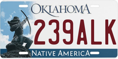 OK license plate 239ALK