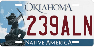 OK license plate 239ALN