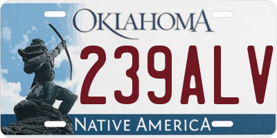 OK license plate 239ALV