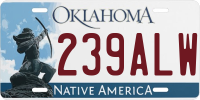 OK license plate 239ALW