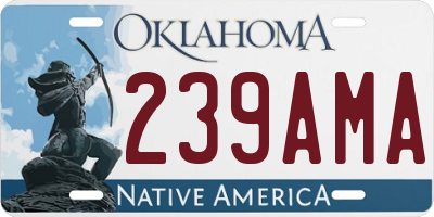 OK license plate 239AMA