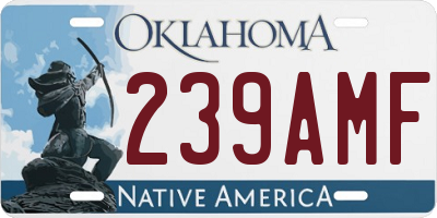 OK license plate 239AMF